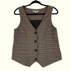 Vest Women's Houndstooth pattern Button-Up Vest size med San Francisco